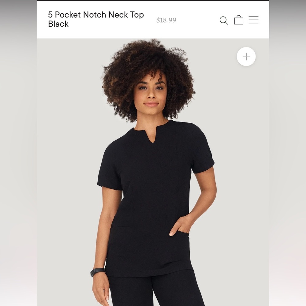Mandala 5 pocket notch neck scrub top